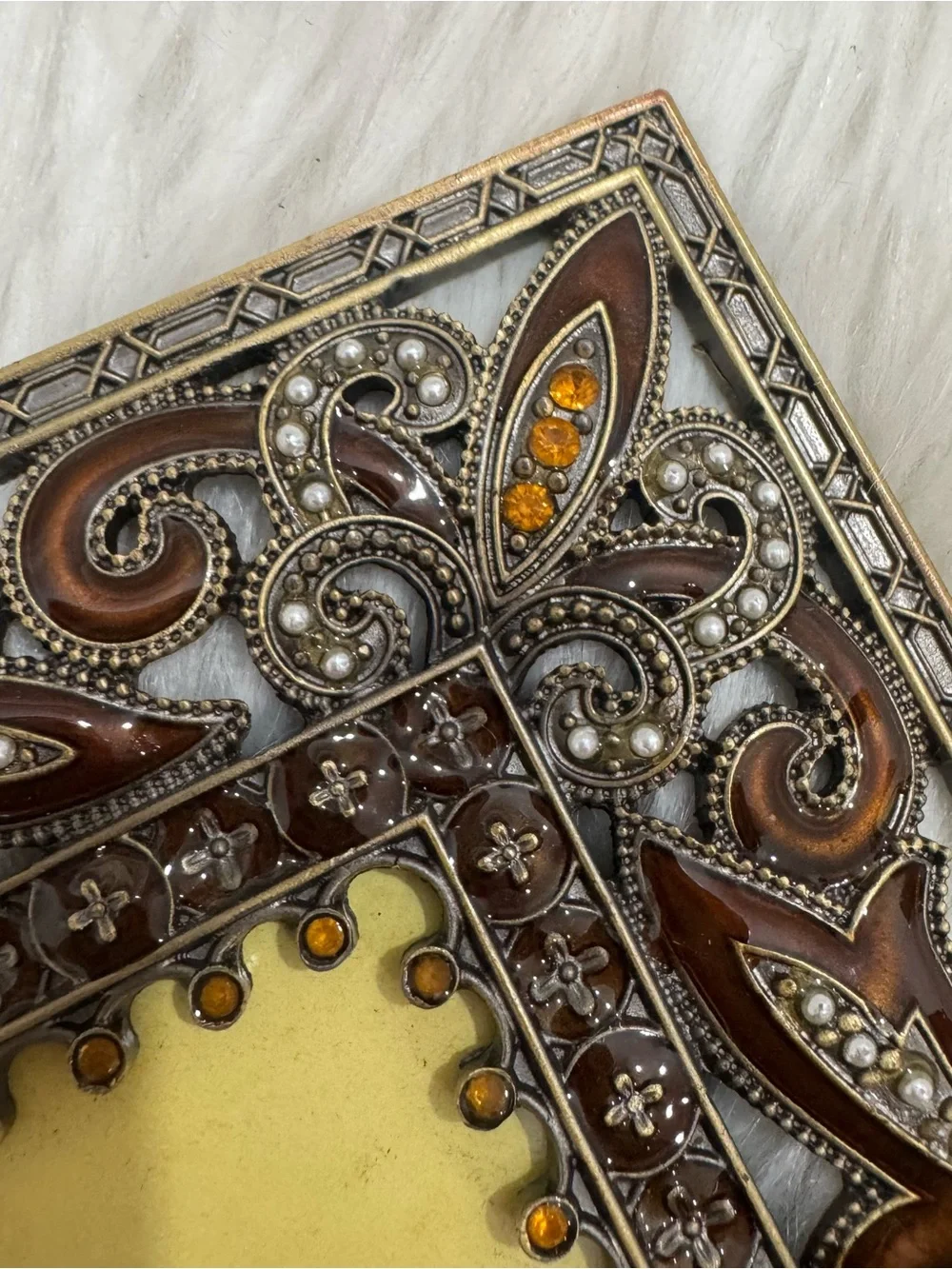 Ornate Brown and Silver Decorative 4x6 Picture Frame